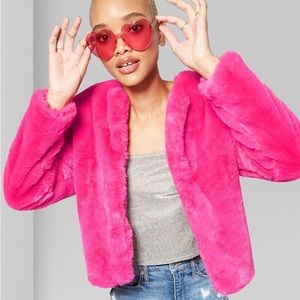 Hot Pink Faux Fur Jacket